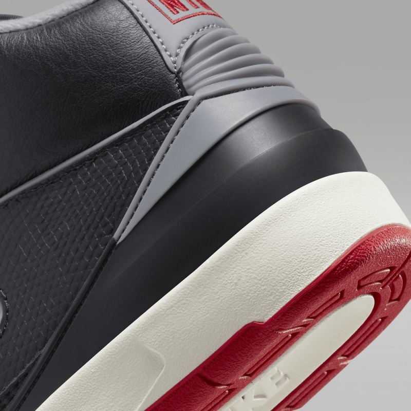 Nike Air Jordan 2 Retro Schoenen Kinderen Zwart Rood Grijs Nederland | 806529-LFQ