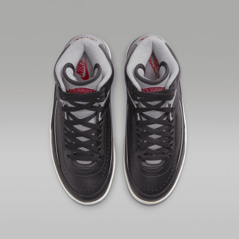 Nike Air Jordan 2 Retro Schoenen Kinderen Zwart Rood Grijs Nederland | 806529-LFQ