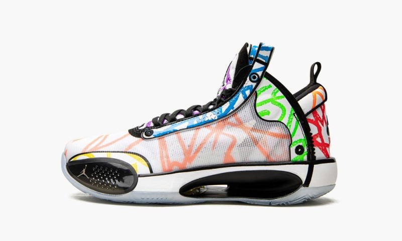 Nike Air Jordan 34 GS \'Zion Williamson Coloring Book\' Schoenen Kinderen Wit Zwart Gekleurd Nederland | 307214-YCL