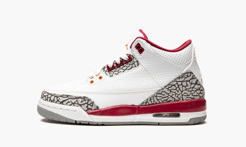 Nike Air Jordan 3 GS \'Cardinal\' Schoenen Kinderen Wit Diepgeel Rood Nederland | 710483-JQW