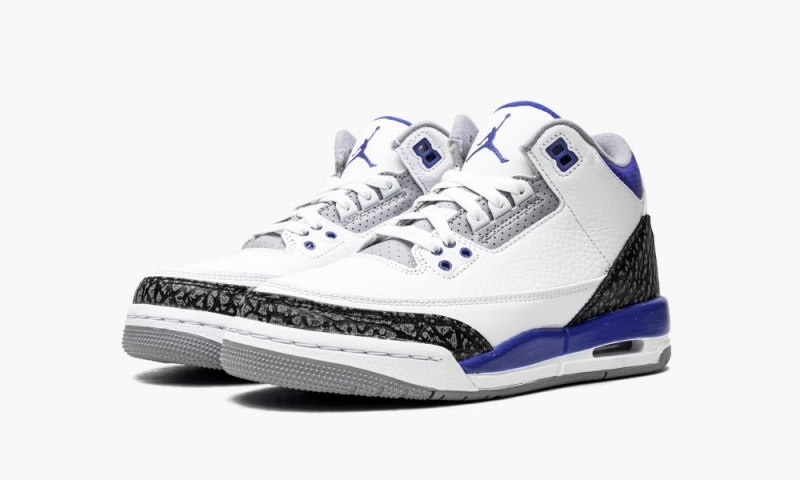 Nike Air Jordan 3 GS 'Racer Blue' Schoenen Kinderen Wit Zwart Grijs Nederland | 152487-FDZ