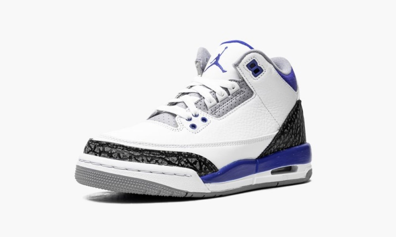 Nike Air Jordan 3 GS 'Racer Blue' Schoenen Kinderen Wit Zwart Grijs Nederland | 152487-FDZ