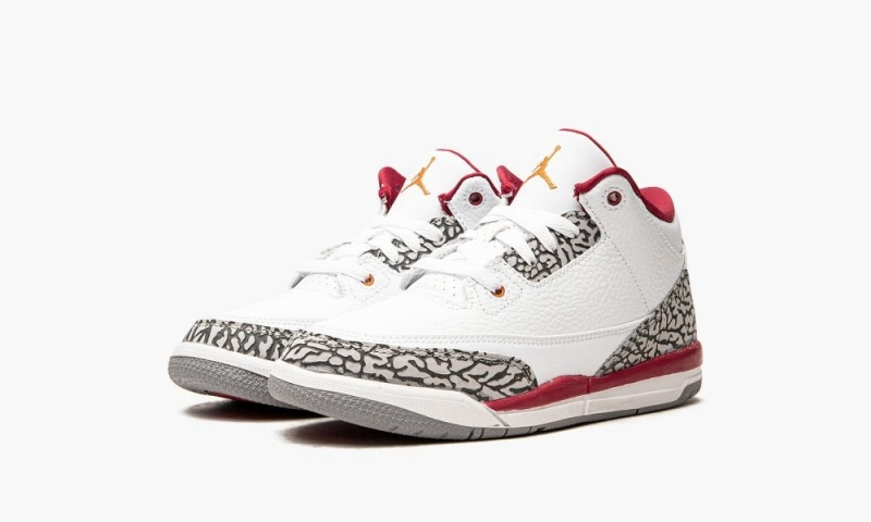 Nike Air Jordan 3 PS 'Cardinal' Schoenen Kinderen Wit Diepgeel Rood Nederland | 194236-MOH