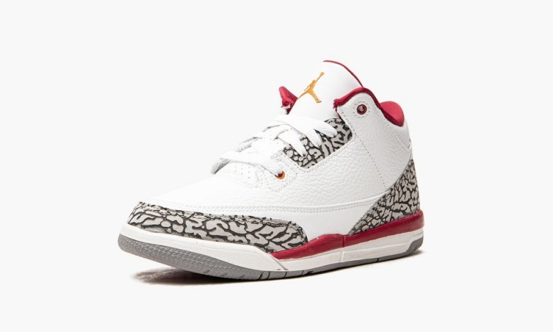 Nike Air Jordan 3 PS 'Cardinal' Schoenen Kinderen Wit Diepgeel Rood Nederland | 194236-MOH