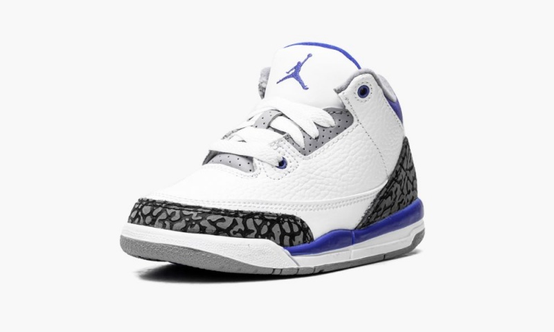 Nike Air Jordan 3 PS 'Racer Blue' Schoenen Kinderen Wit Zwart Grijs Nederland | 871396-QVG
