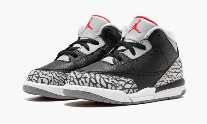 Nike Air Jordan 3 Retro BT 'Black Cement' Schoenen Kinderen Zwart Rood Grijs Nederland | 245918-VEF
