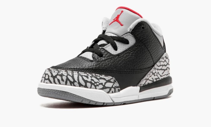 Nike Air Jordan 3 Retro BT 'Black Cement' Schoenen Kinderen Zwart Rood Grijs Nederland | 245918-VEF