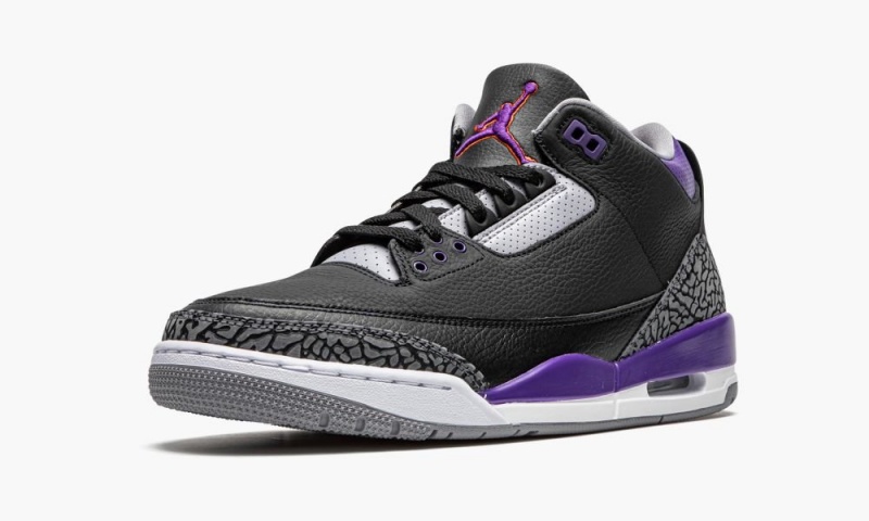 Nike Air Jordan 3 Retro 'Court Purple' Schoenen Heren Zwart Grijs Wit Nederland | 825476-QJB