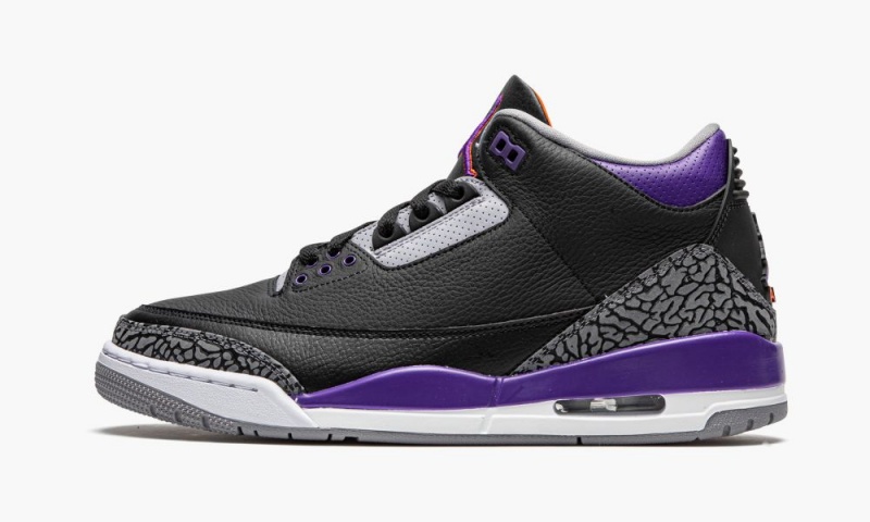 Nike Air Jordan 3 Retro \'Court Purple\' Schoenen Heren Zwart Grijs Wit Nederland | 825476-QJB