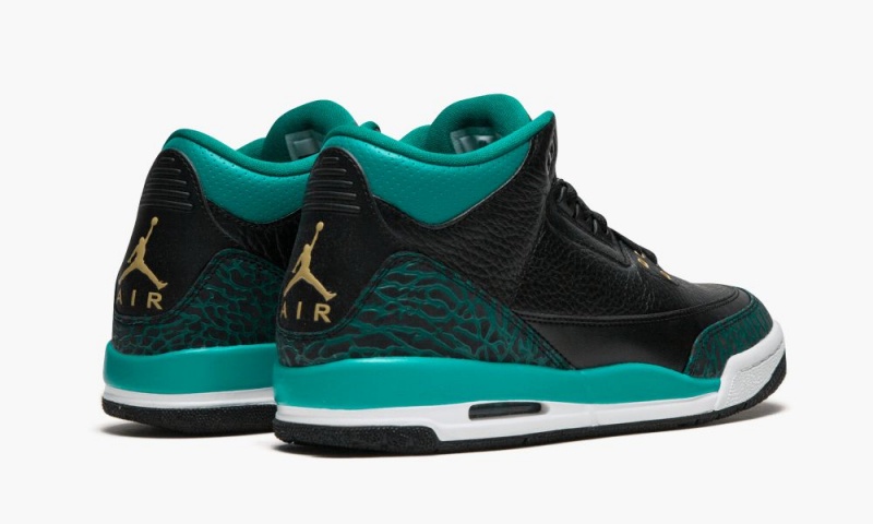 Nike Air Jordan 3 Retro GG Schoenen Kinderen Zwart Metal Goud Turquoise Nederland | 386195-BNR