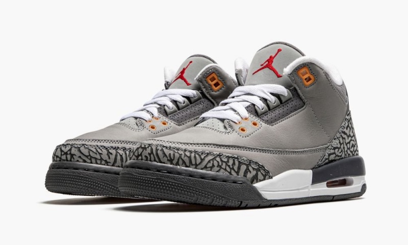 Nike Air Jordan 3 Retro GS 'Cool Grey' Schoenen Kinderen Zilver Rood Diepgrijs Nederland | 549721-UYO