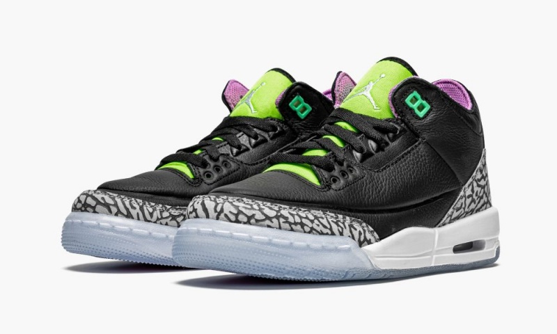 Nike Air Jordan 3 Retro GS 'Electric Green' Schoenen Kinderen Zwart Wit Groen Nederland | 327406-SOJ