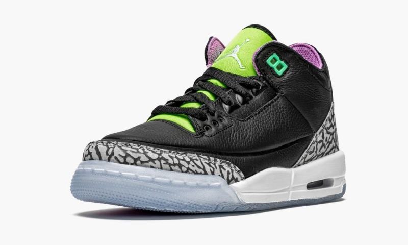 Nike Air Jordan 3 Retro GS 'Electric Green' Schoenen Kinderen Zwart Wit Groen Nederland | 327406-SOJ