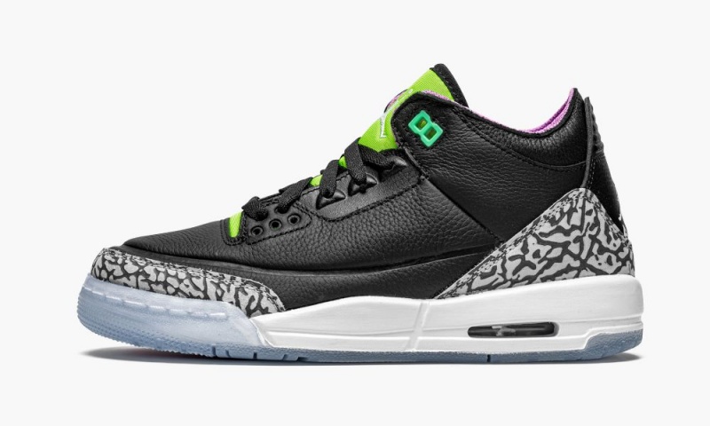 Nike Air Jordan 3 Retro GS \'Electric Green\' Schoenen Kinderen Zwart Wit Groen Nederland | 327406-SOJ