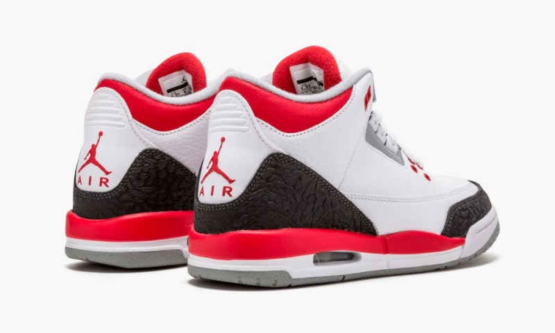 Nike Air Jordan 3 Retro (GS) 'Fire Red' Schoenen Kinderen Wit Rood Zilver Zwart Nederland | 983602-SAT