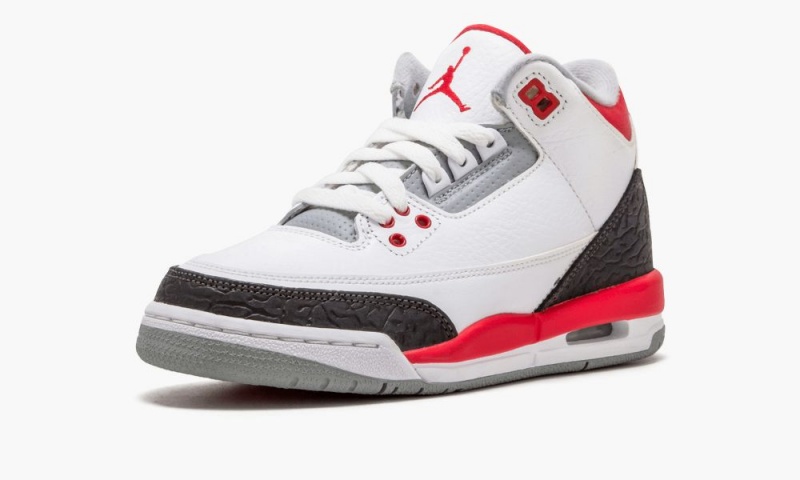 Nike Air Jordan 3 Retro (GS) 'Fire Red' Schoenen Kinderen Wit Rood Zilver Zwart Nederland | 983602-SAT