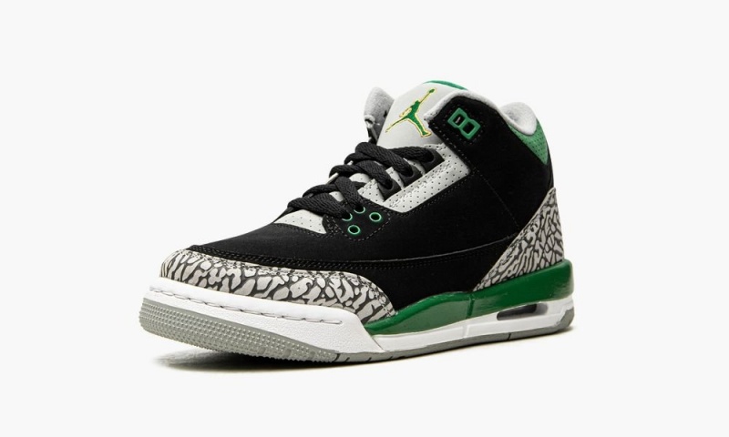 Nike Air Jordan 3 Retro GS 'Pine Green' Schoenen Kinderen Zwart Diepgroen Grijs Nederland | 083715-FAC