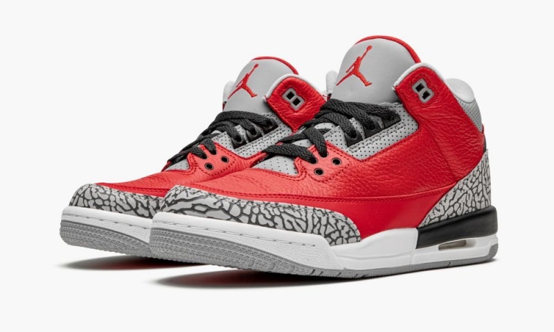 Nike Air Jordan 3 Retro GS 'Red Cement/Unite' Schoenen Kinderen Rood Grijs Nederland | 980164-SOK