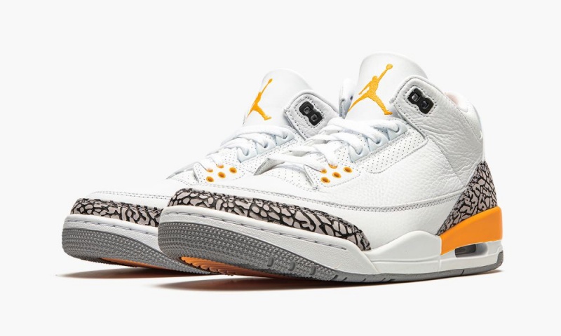 Nike Air Jordan 3 Retro 'Laser Orange' Schoenen Dames Wit Oranje Grijs Nederland | 071924-TRE