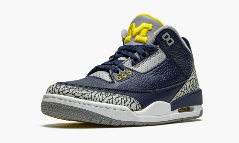 Nike Air Jordan 3 Retro PE 'Michigan' Schoenen Heren Zwart Goud Nederland | 691583-QHV
