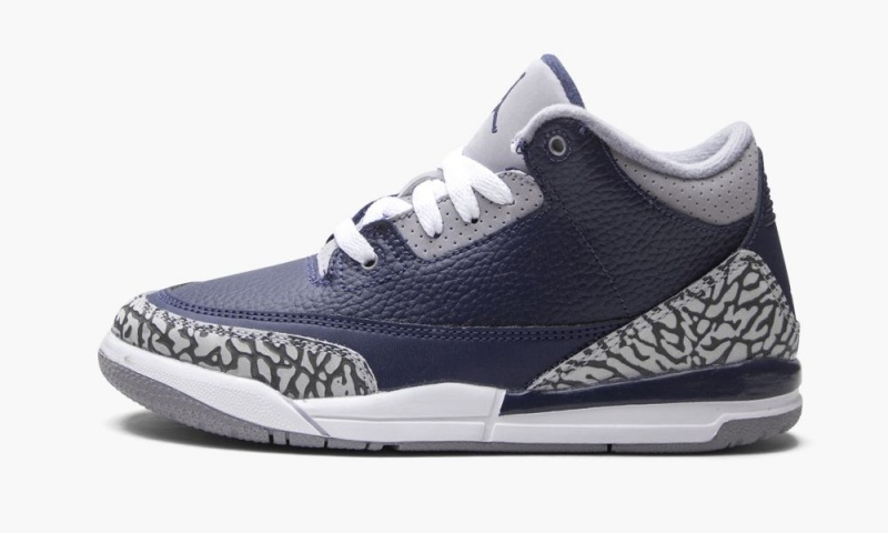Nike Air Jordan 3 Retro PS \'Georgetown\' Schoenen Kinderen Blauw Grijs Donkerblauw Nederland | 509386-NXP