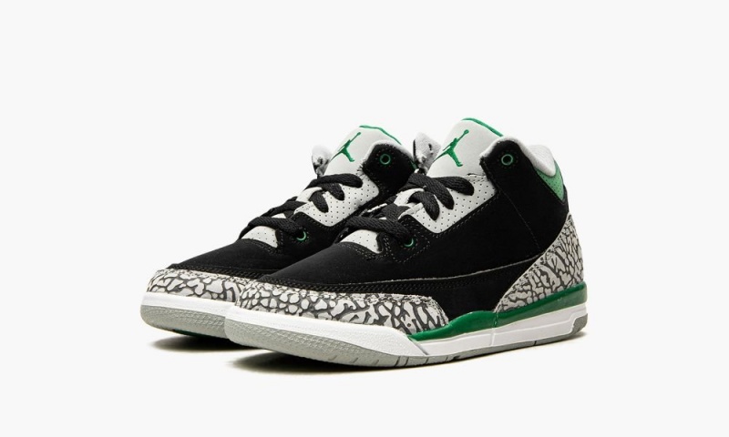 Nike Air Jordan 3 Retro PS 'Pine Green' Schoenen Kinderen Zwart Zilver Wit Diepgroen Nederland | 816942-STV