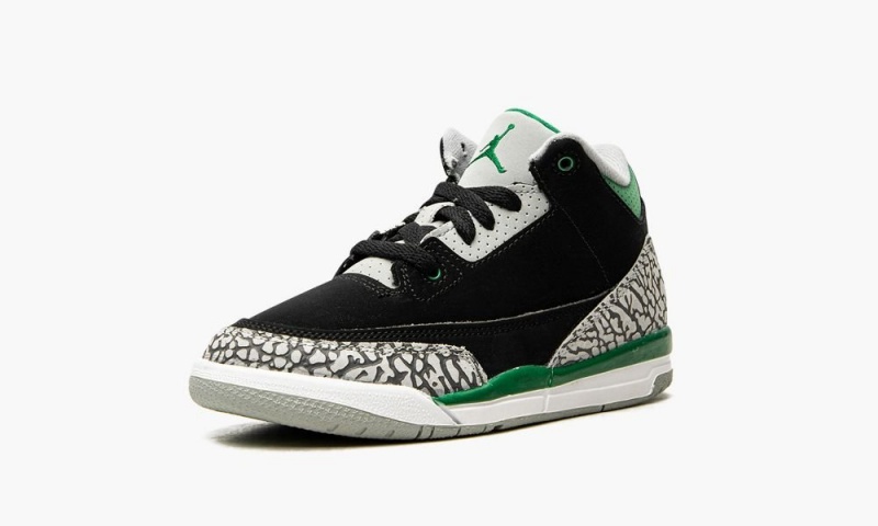 Nike Air Jordan 3 Retro PS 'Pine Green' Schoenen Kinderen Zwart Zilver Wit Diepgroen Nederland | 816942-STV