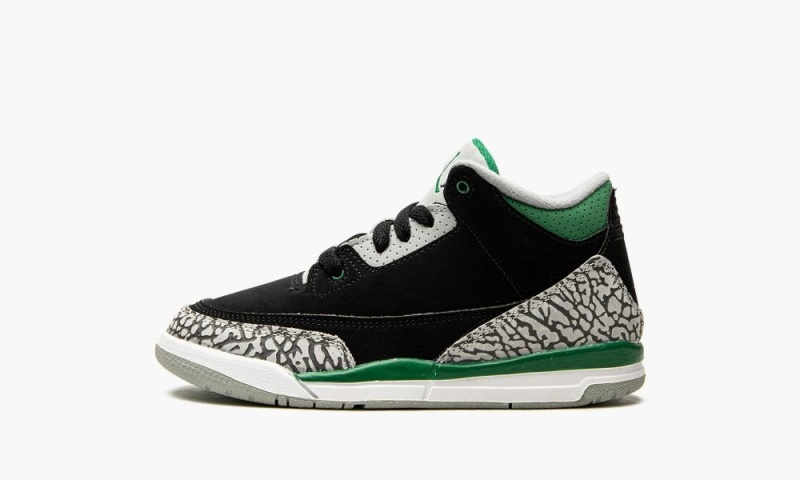 Nike Air Jordan 3 Retro PS \'Pine Green\' Schoenen Kinderen Zwart Zilver Wit Diepgroen Nederland | 816942-STV
