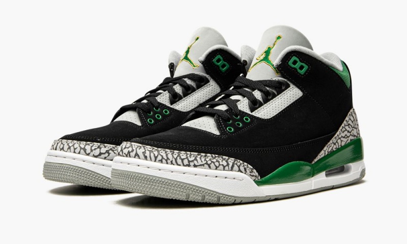 Nike Air Jordan 3 Retro 'Pine Green' Schoenen Heren Zwart Diepgroen Zilver Wit Nederland | 278450-TBF