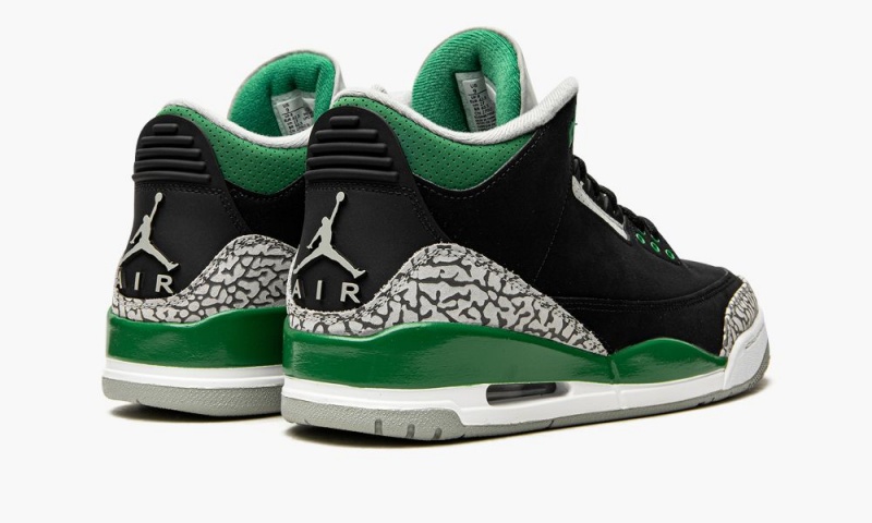 Nike Air Jordan 3 Retro 'Pine Green' Schoenen Heren Zwart Diepgroen Zilver Wit Nederland | 278450-TBF