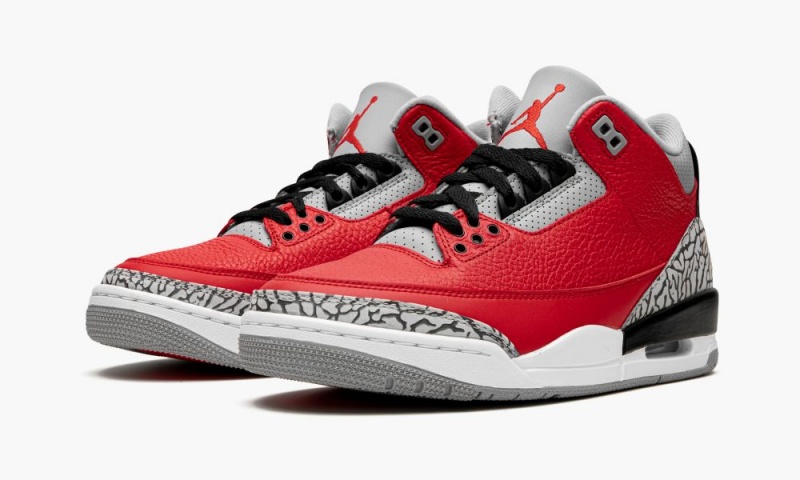 Nike Air Jordan 3 Retro 'Red Cement/Unite' Schoenen Heren Rood Grijs Zwart Nederland | 375410-IZK