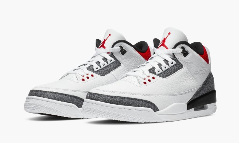 Nike Air Jordan 3 Retro SE-T Denim 'Japan Exclusive - Fire Red' Schoenen Heren Wit Rood Zwart Nederland | 382564-GAQ