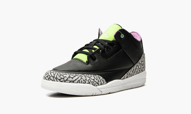 Nike Air Jordan 3 Retro SE PS 'Electric Green' Schoenen Kinderen Zwart Wit Groen Nederland | 237406-VJH