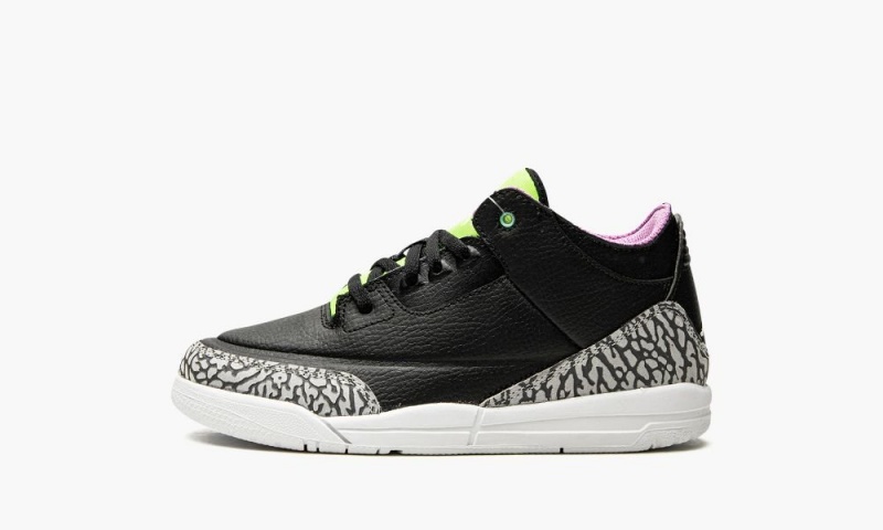 Nike Air Jordan 3 Retro SE PS \'Electric Green\' Schoenen Kinderen Zwart Wit Groen Nederland | 237406-VJH