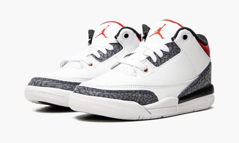 Nike Air Jordan 3 Retro SE PS 'Fire Red Denim' Schoenen Kinderen Wit Rood Zwart Nederland | 645302-XIA