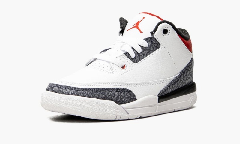 Nike Air Jordan 3 Retro SE PS 'Fire Red Denim' Schoenen Kinderen Wit Rood Zwart Nederland | 645302-XIA