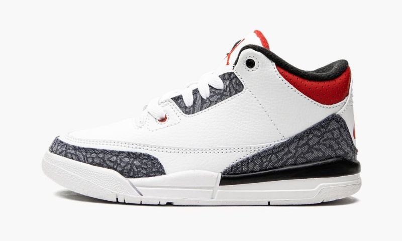 Nike Air Jordan 3 Retro SE PS \'Fire Red Denim\' Schoenen Kinderen Wit Rood Zwart Nederland | 645302-XIA