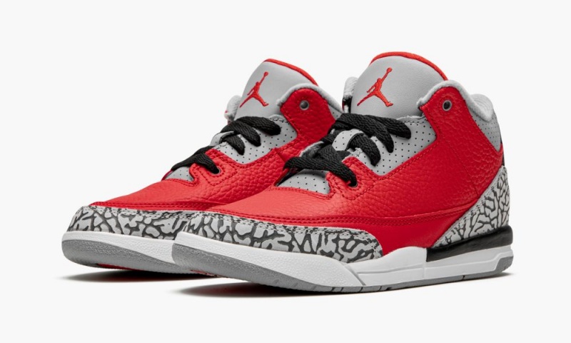 Nike Air Jordan 3 Retro SE PS 'Red Cement' Schoenen Kinderen Rood Grijs Nederland | 840561-RWM