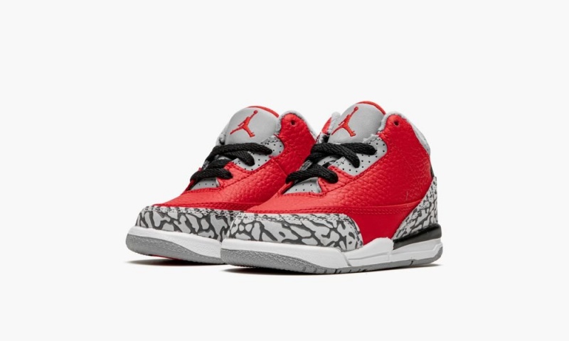 Nike Air Jordan 3 Retro SE TD 'Unite/Red Cement' Schoenen Kinderen Rood Grijs Nederland | 679425-JTR