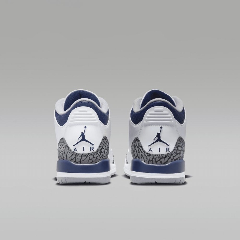 Nike Air Jordan 3 Retro Schoenen Kinderen Wit Blauw Nederland | 362807-GPY