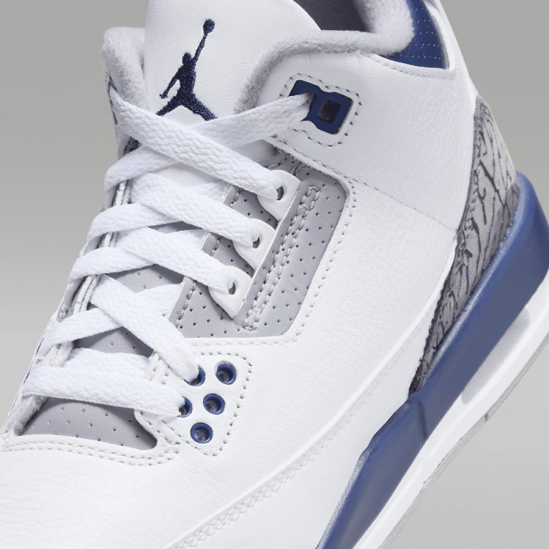 Nike Air Jordan 3 Retro Schoenen Kinderen Wit Blauw Nederland | 362807-GPY