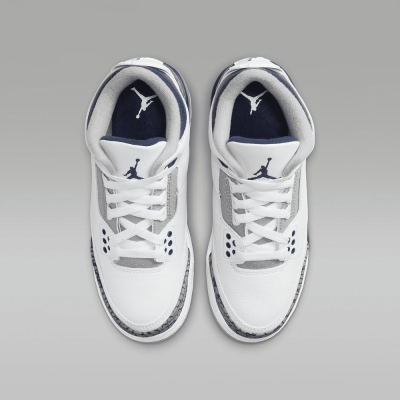 Nike Air Jordan 3 Retro Schoenen Kinderen Wit Blauw Nederland | 362807-GPY