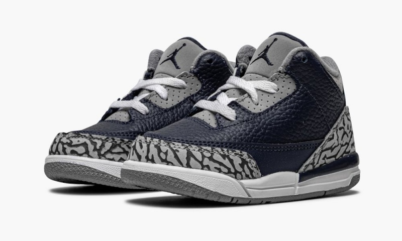 Nike Air Jordan 3 Retro TD 'Georgetown' Schoenen Kinderen Blauw Grijs Donkerblauw Nederland | 109264-HYU