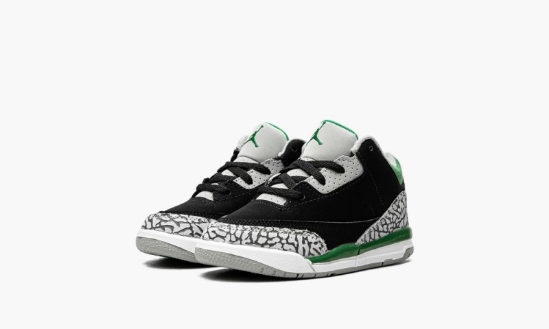 Nike Air Jordan 3 Retro TD 'Pine Green' Schoenen Kinderen Zwart Zilver Wit Diepgroen Nederland | 284915-KIO