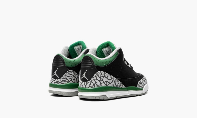 Nike Air Jordan 3 Retro TD 'Pine Green' Schoenen Kinderen Zwart Zilver Wit Diepgroen Nederland | 284915-KIO