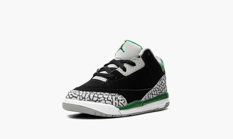 Nike Air Jordan 3 Retro TD 'Pine Green' Schoenen Kinderen Zwart Zilver Wit Diepgroen Nederland | 284915-KIO