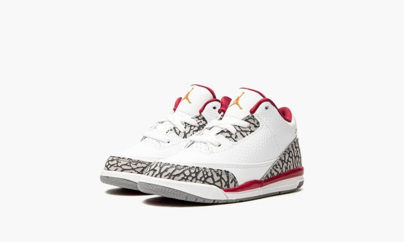 Nike Air Jordan 3 TD 'Cardinal' Schoenen Kinderen Wit Diepgeel Rood Nederland | 273164-FCD