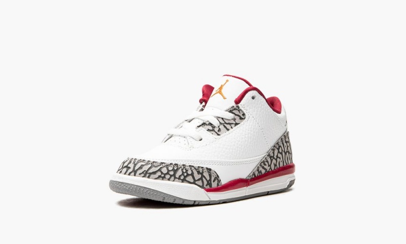 Nike Air Jordan 3 TD 'Cardinal' Schoenen Kinderen Wit Diepgeel Rood Nederland | 273164-FCD