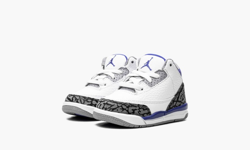 Nike Air Jordan 3 TD 'Racer Blue' Schoenen Kinderen Wit Zwart Grijs Nederland | 958476-ICA