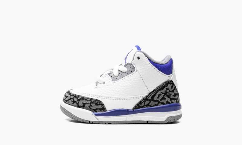 Nike Air Jordan 3 TD \'Racer Blue\' Schoenen Kinderen Wit Zwart Grijs Nederland | 958476-ICA